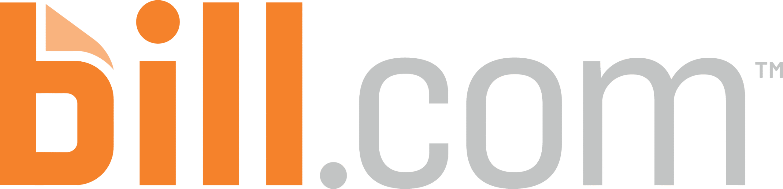 Logo of Bill.com featuring the word 'bill' in orange and '.com' in gray.